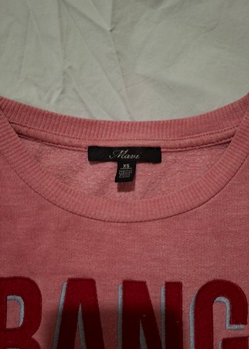 Diğer Pembe Baskılı Uzun Kollu Kadın Sweatshirt