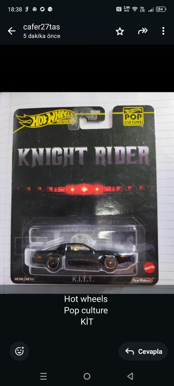 Siyah Hot Wheels Knight Rider K.I.T.T. Oyuncak Araba - Görsel 2