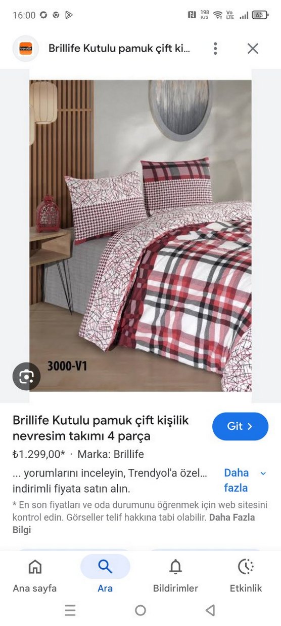 Brillife Pamuk Çift Kişilik Nevresim Takımı 4 Parça - Görsel 2