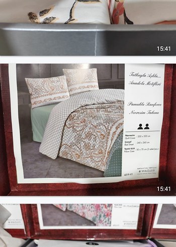 Bordo Desenli Brillife Nevresim Takımı - Görsel 2