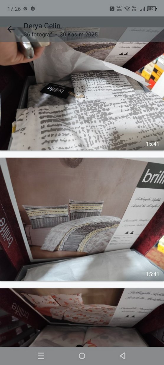 Bordo Desenli Brillife Nevresim Takımı - Görsel 5