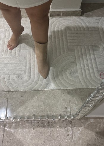 Bej Süet Kadın Topuklu Bot - Görsel 5