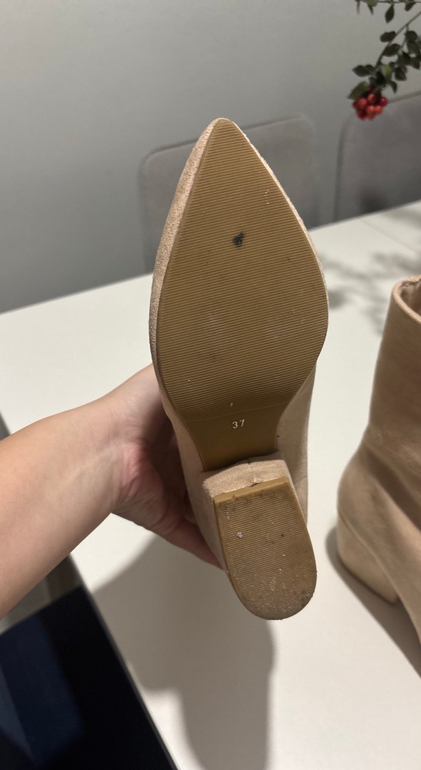 Bej Süet Kadın Topuklu Bot - Görsel 3