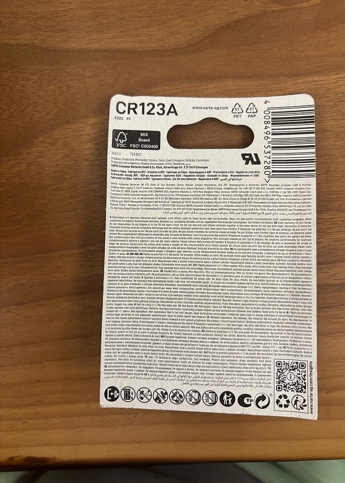 Varta CR123A pil 1 adet - Görsel 2