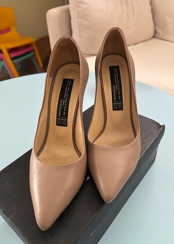 Bej Stiletto Topuklu Kadın Ayakkabı - Görsel 2