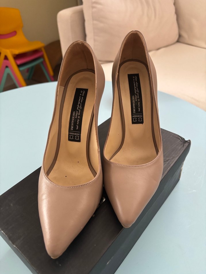 Bej Stiletto Topuklu Kadın Ayakkabı - Görsel 2