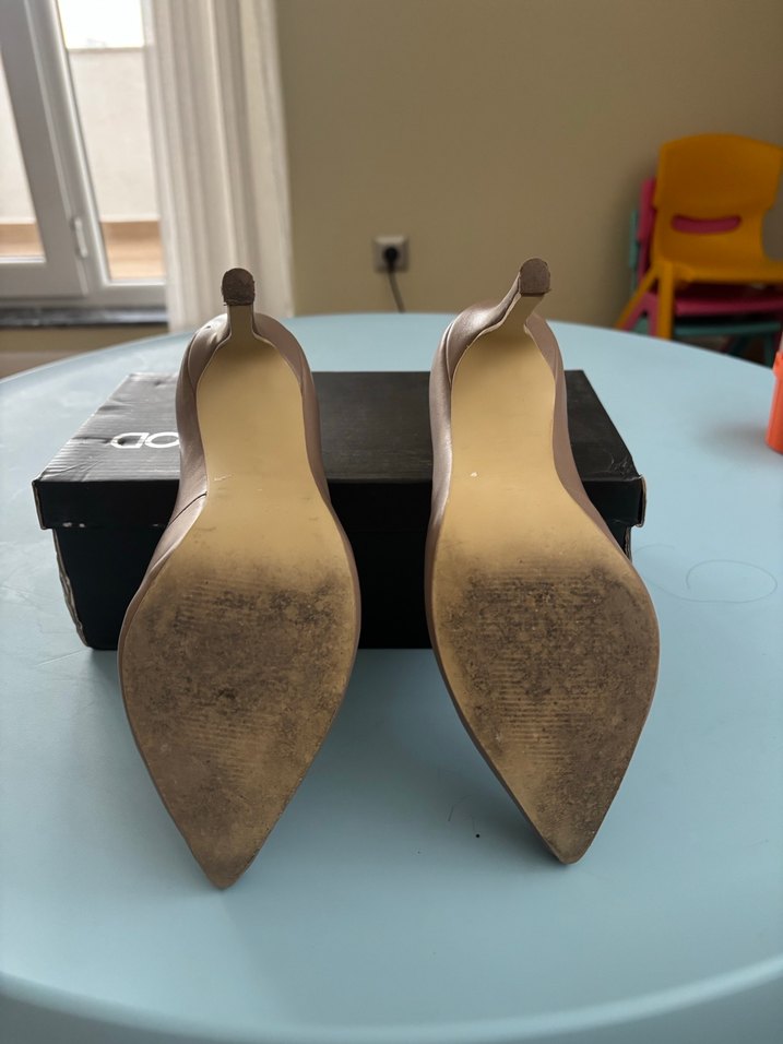 Bej Stiletto Topuklu Kadın Ayakkabı - Görsel 4