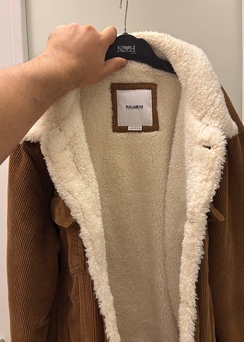 Pull and Bear Pull Bear Kahverengi Kadife İci Kurklu Ceket