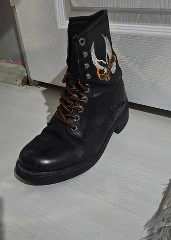 orjinal Siyah Deri Punk Bot - Görsel 2