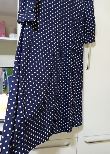 Lacivert Puantiyeli Hamile ve Emzirme Geceliği - Görsel 4