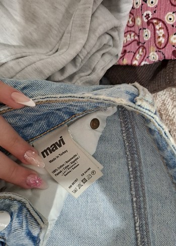 29 Beden Mavi Loose Fit Midi Kot Pantolon