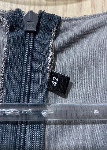 Gri Drapeli Uzun Abiye Elbise - Görsel 3