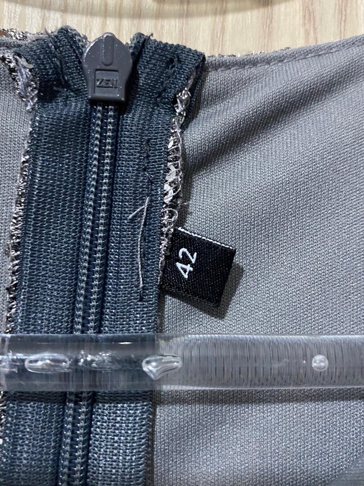 Gri Drapeli Uzun Abiye Elbise - Görsel 3