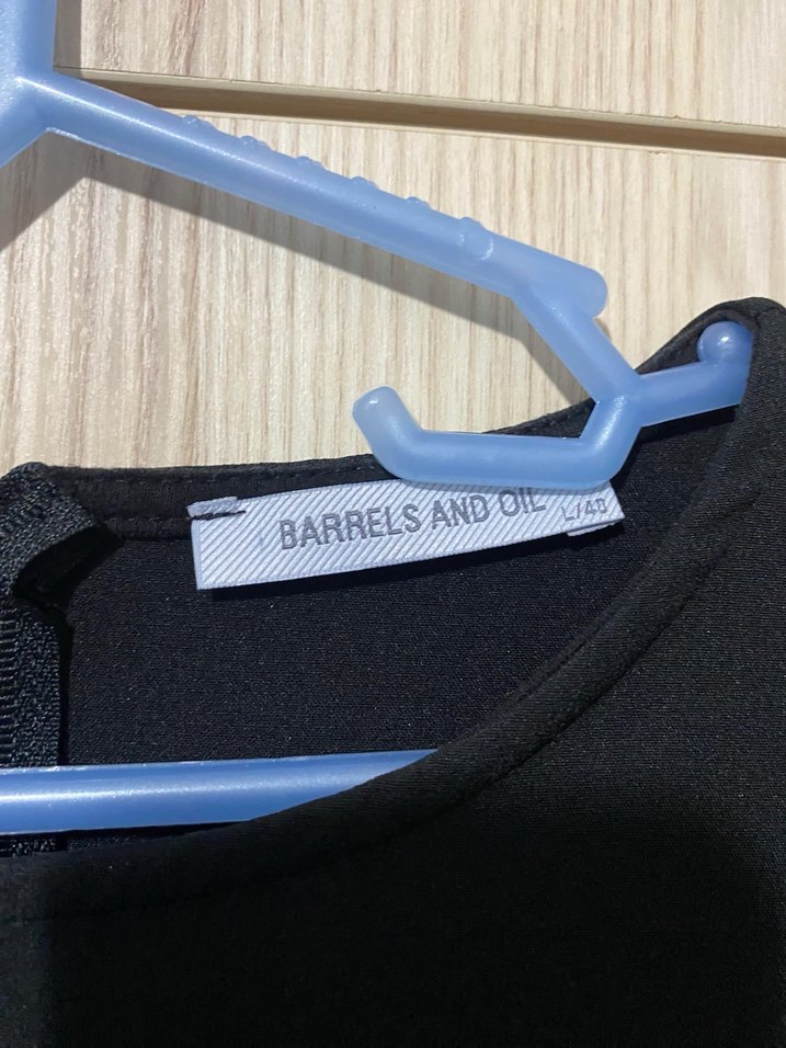 Şeffaf Balon Kollu Siyah Midi Elbise - Görsel 3