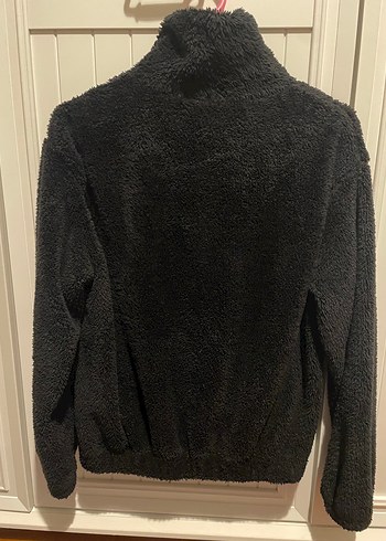 Siyah Peluş Kadın Mont Yumuşak Dokulu - Görsel 3