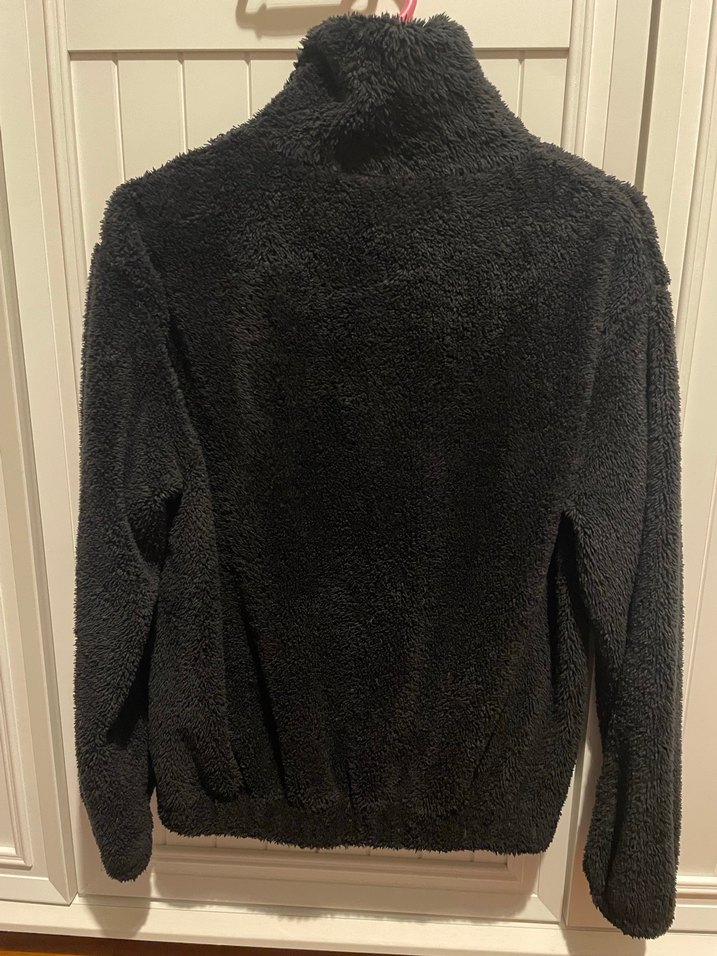 Siyah Peluş Kadın Mont Yumuşak Dokulu - Görsel 3