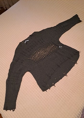 Zara Haki Örgü Kadın Kazak - Görsel 6