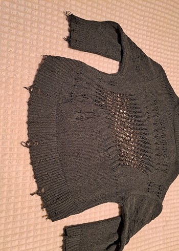 Zara Haki Örgü Kadın Kazak - Görsel 2