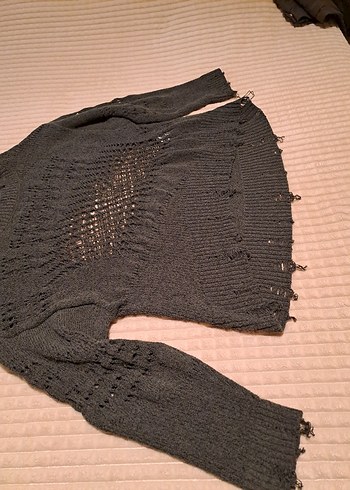 Zara Haki Örgü Kadın Kazak - Görsel 4