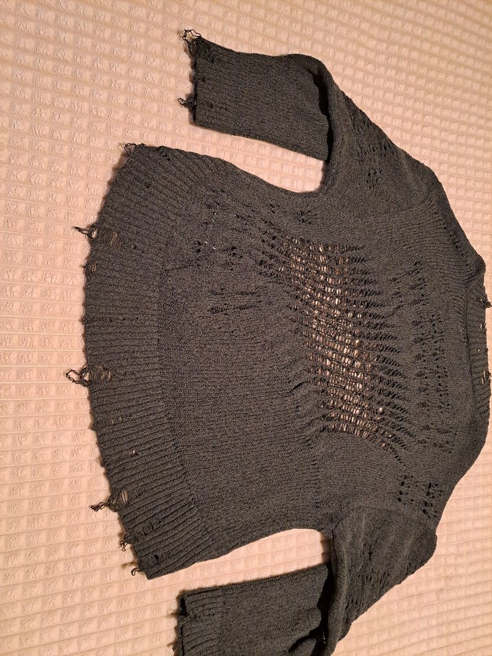 Zara Haki Örgü Kadın Kazak - Görsel 2