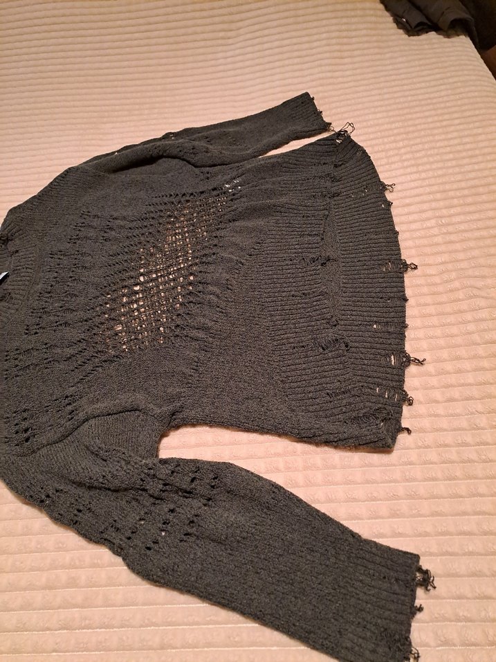 Zara Haki Örgü Kadın Kazak - Görsel 4