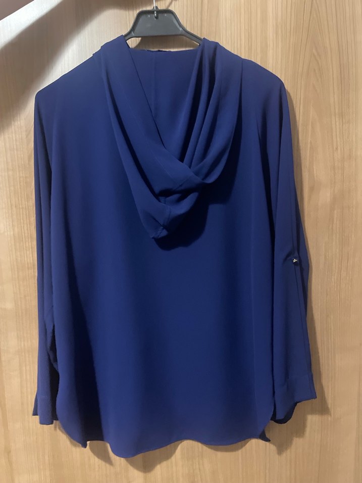 Mavi Fermuarlı Kadın Sweatshirt - Görsel 2