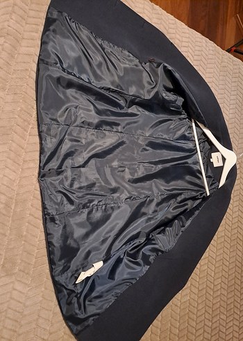 Lacivert Kadın Midi Kruvaze Kaban - Görsel 6