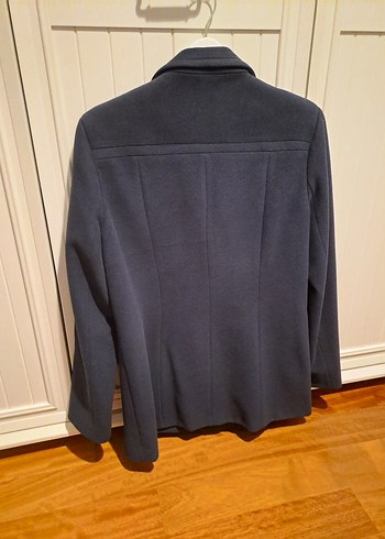 Lacivert Kadın Midi Kruvaze Kaban - Görsel 3