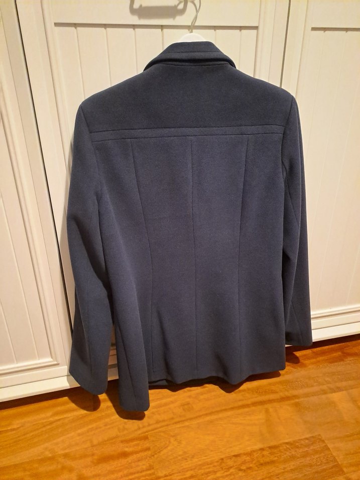 Lacivert Kadın Midi Kruvaze Kaban - Görsel 3