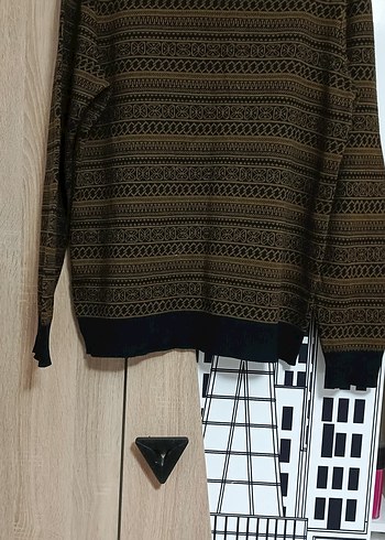 DF Örgü Desenli Kahverengi Erkek Kazak - Görsel 3