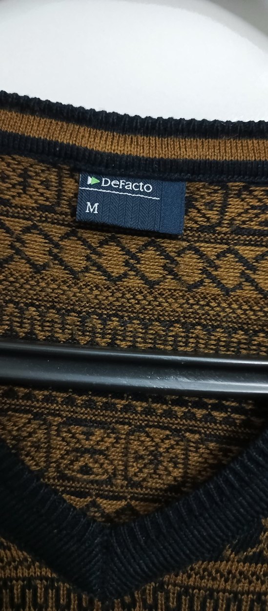 DF Örgü Desenli Kahverengi Erkek Kazak - Görsel 2