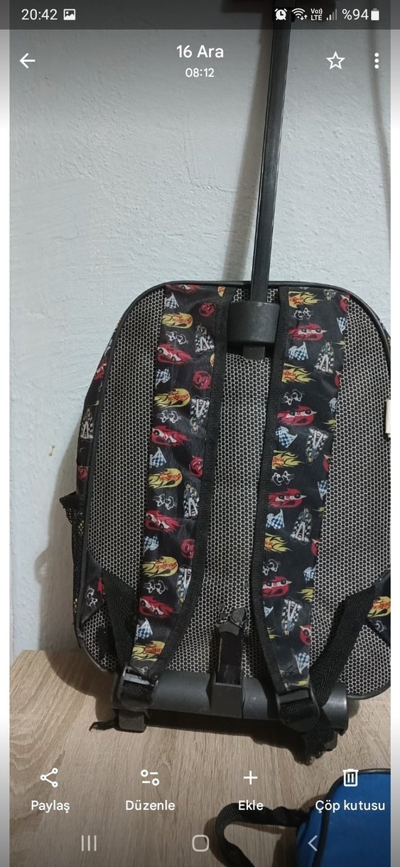 Çekçekli Okul Çantası,  Beslenme Çantası ve Şapka - Görsel 3