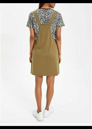 Defacto Kadın Kahverengi Askılı Mini Elbise - Görsel 3