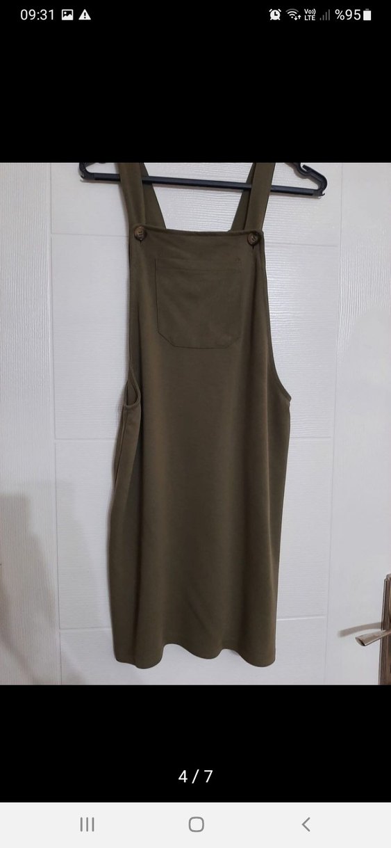 Defacto Kadın Kahverengi Askılı Mini Elbise - Görsel 4