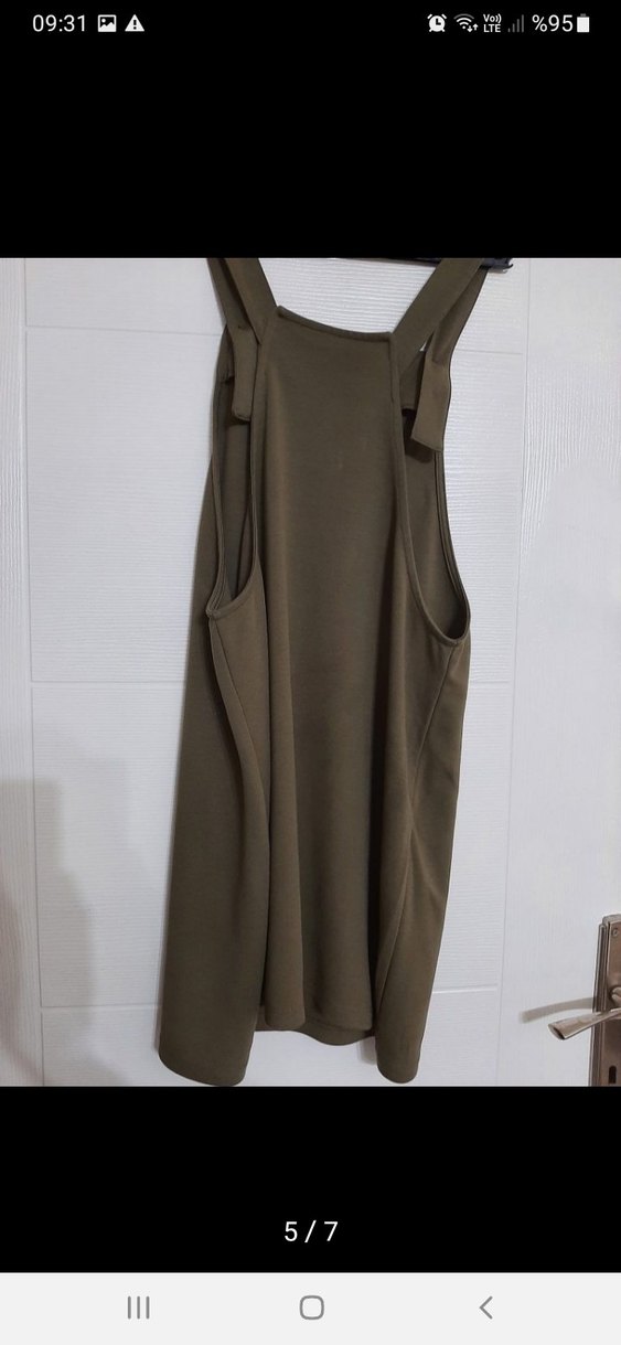 Defacto Kadın Kahverengi Askılı Mini Elbise - Görsel 5