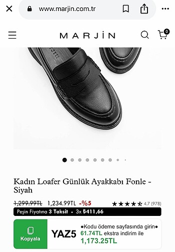 Marjin Loafer Ayakkabı
