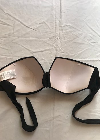 l Beden siyah Renk Siyah Dantelli Strappy Bikini Üstü