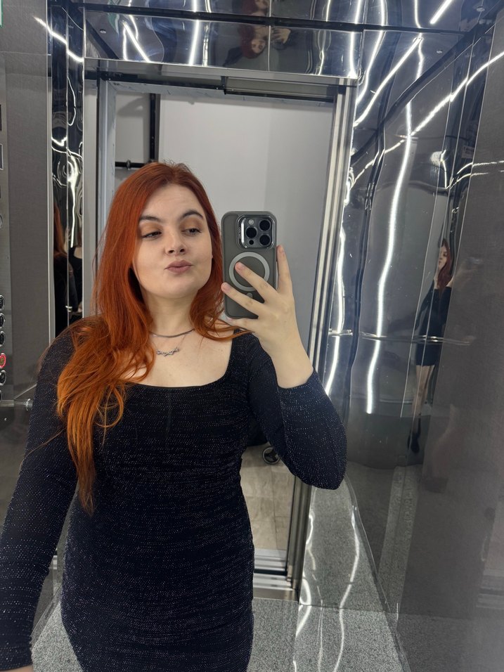 Uzun Kollu Siyah Gösterişli Mini Elbise - Görsel 5