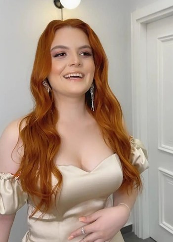 Bej Drapeli Uzun Abiye Elbise - Görsel 3