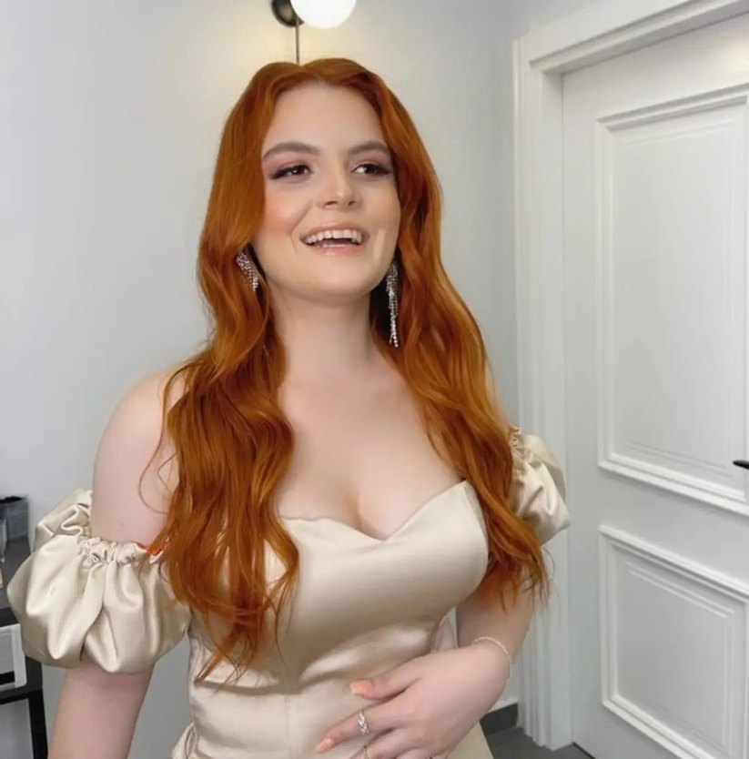 Bej Drapeli Uzun Abiye Elbise - Görsel 3