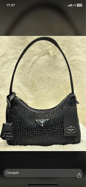 Prada siyah taşlı