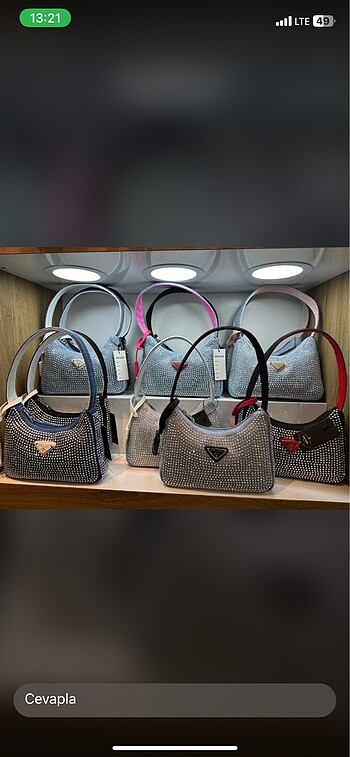 Beden Kot Prada taşlı çanta