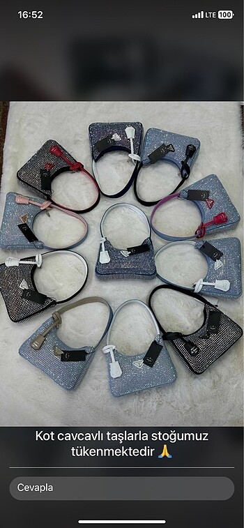 Prada Kot Prada taşlı çanta