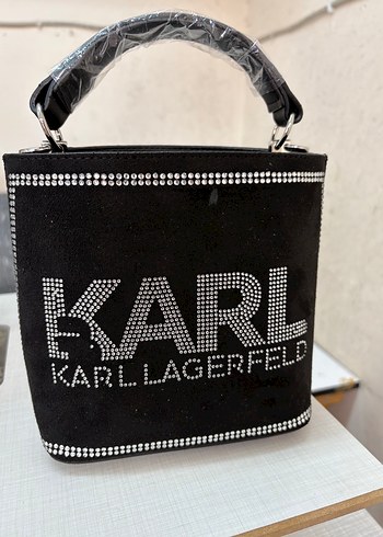 Karl Lagerfeld Payetli Siyah Kadın El Çantası