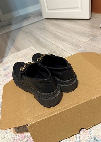 Kadın Siyah Platform Topuklu Tokalı Loafer ürün kutulu yeni - Görsel 7