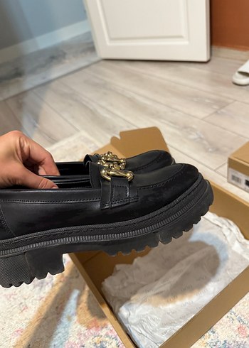 Kadın Siyah Platform Topuklu Tokalı Loafer ürün kutulu yeni - Görsel 4