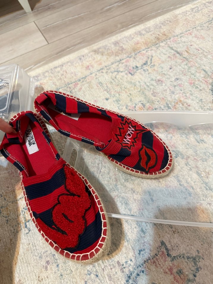 Yurt dışı Kırmızı Nakışlı Kadın Dolgu Topuk Espadril - Görsel 2