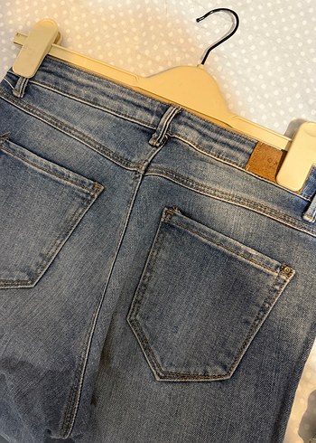 Gevşek Kesim, Tokalı, Midi Boy Kadın Kot Pantolon - Görsel 3