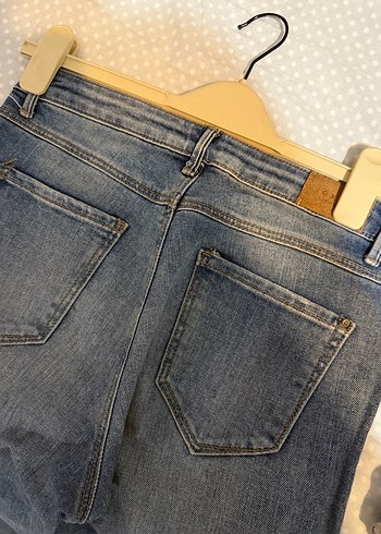 Gevşek Kesim, Tokalı, Midi Boy Kadın Kot Pantolon - Görsel 4