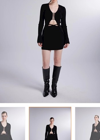 Holly lolly marka standart  bDeri Siyah V Yaka iki ayrı parça - Görsel 2